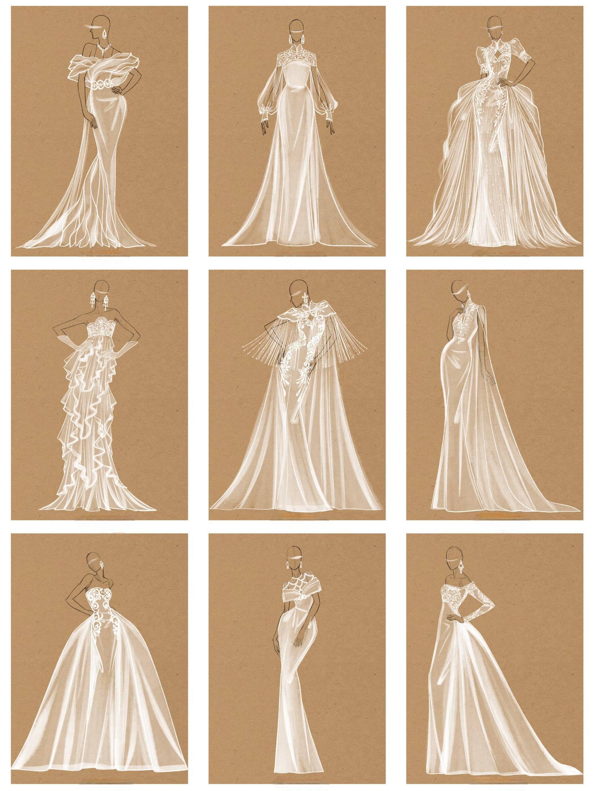 Wedding Dress Design Manuscript: Essential Sketches and Patterns for Bridal Gown Creations